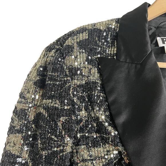 Rotate Birger Christensen Augustina Black Jacquard Sequin Blazer Size 4 - Picture 7 of 16